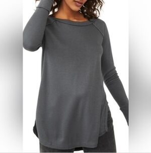 We The Free Charcoal Long Sleeve Top